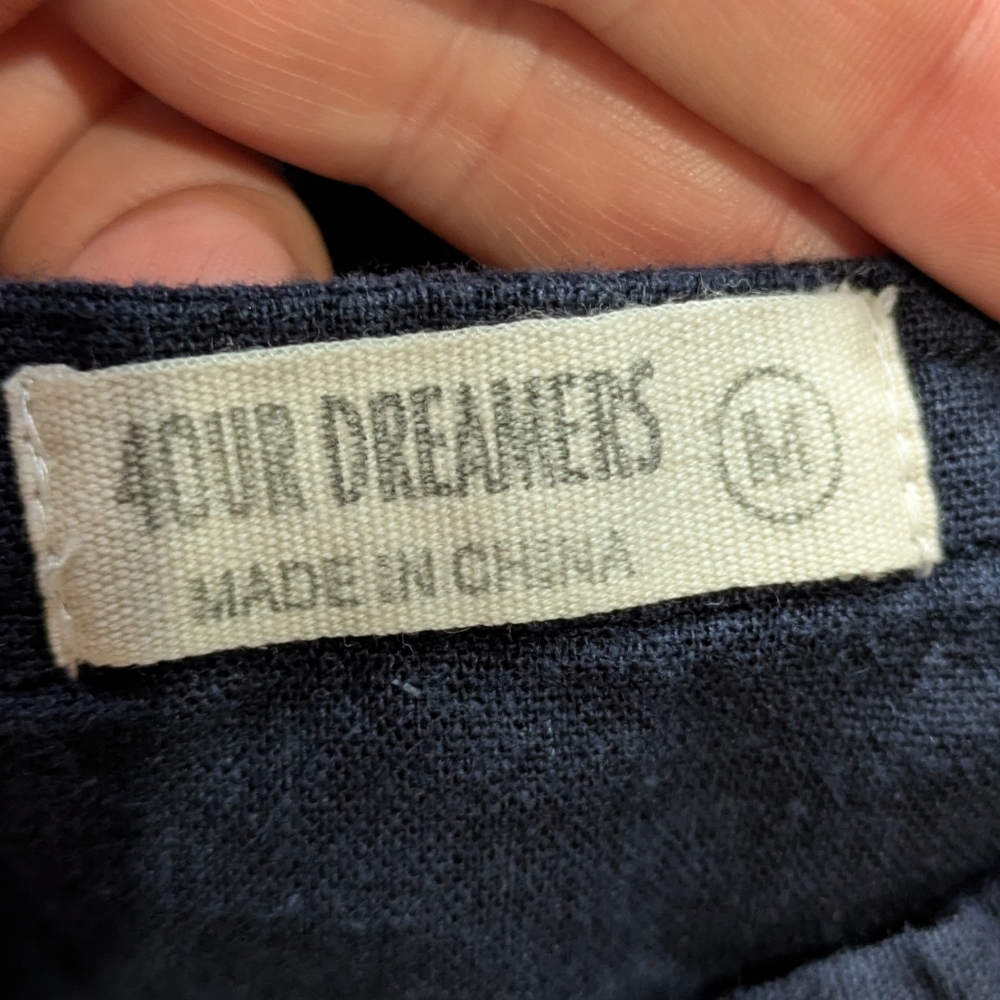 4our Dreamers Blue Linen Blend Dress M - Picture 6 of 8